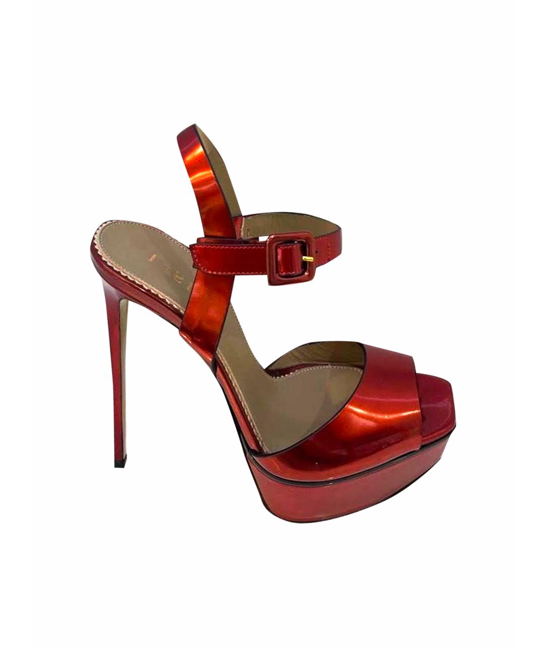 LE SILLA Красные кожаные босоножки, фото 1
