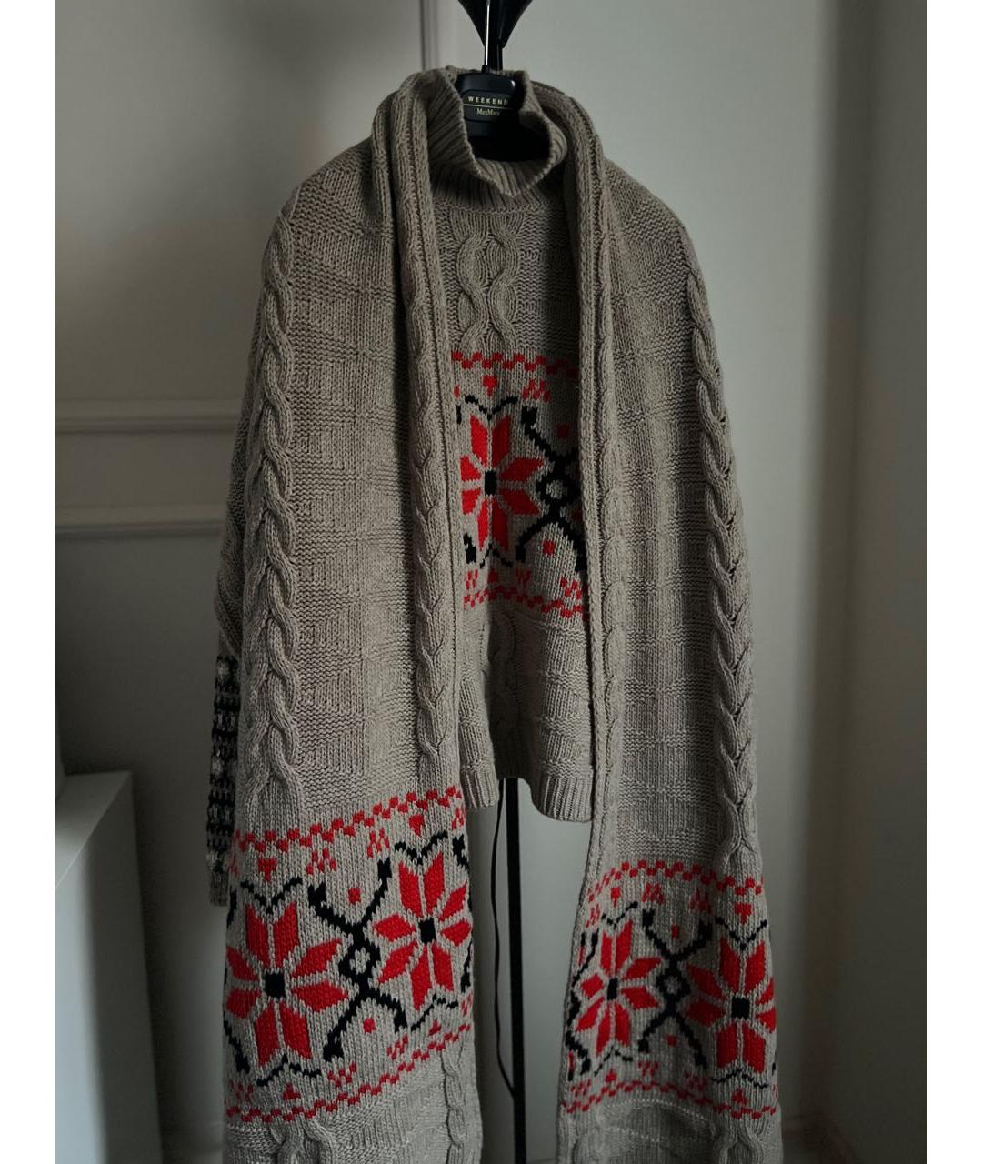 WEEKEND MAX MARA Бежевый шерстяной джемпер / свитер, фото 5