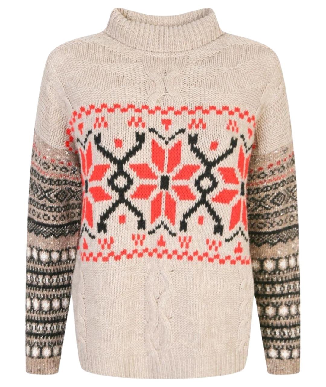 WEEKEND MAX MARA Бежевый шерстяной джемпер / свитер, фото 1