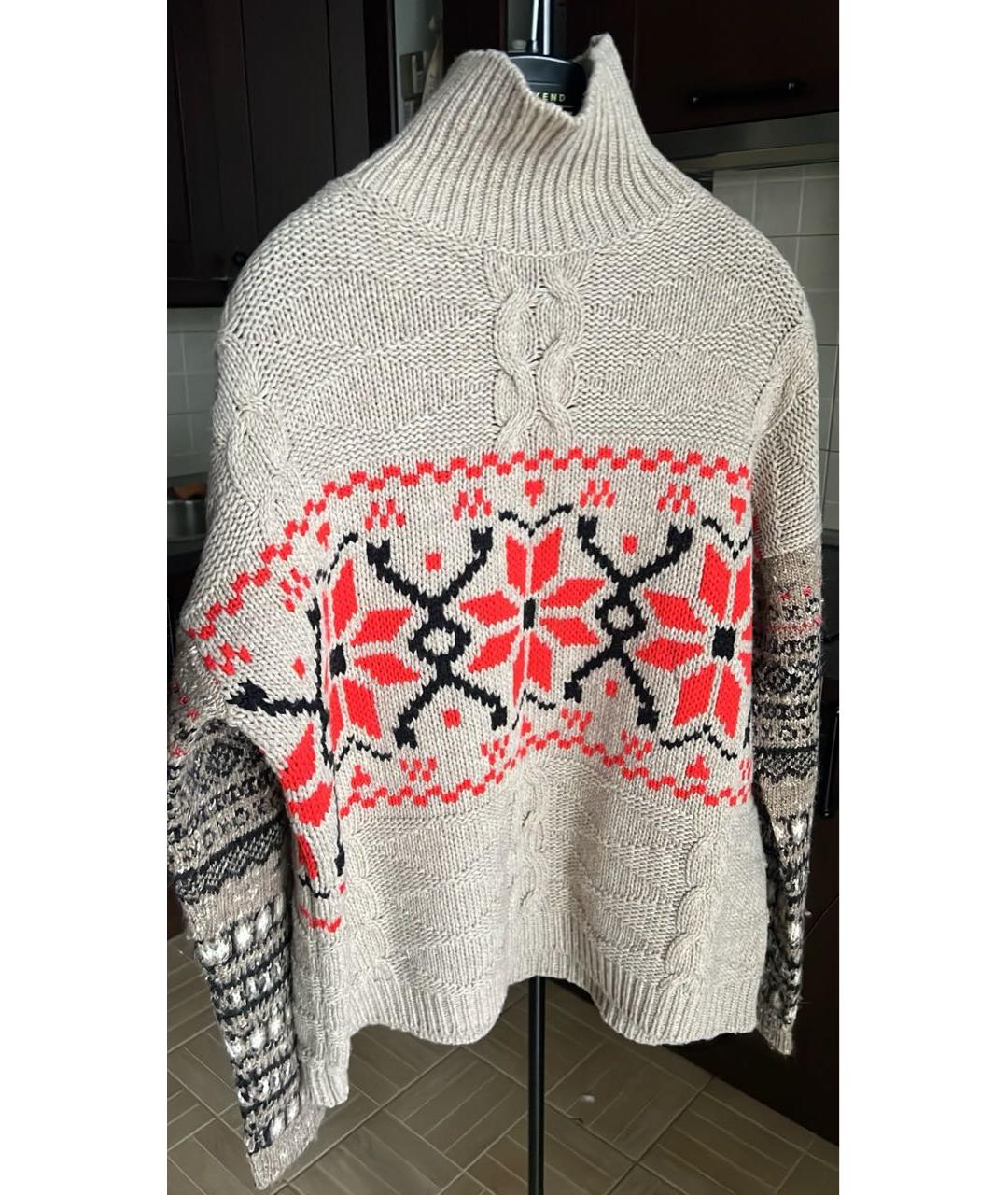 WEEKEND MAX MARA Бежевый шерстяной джемпер / свитер, фото 4