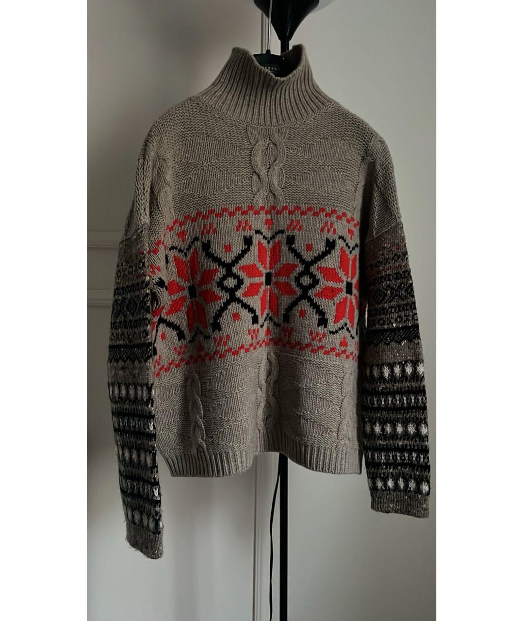 WEEKEND MAX MARA Бежевый шерстяной джемпер / свитер, фото 4