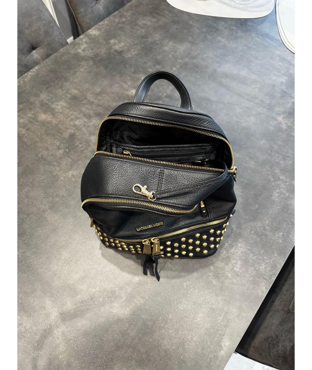 MICHAEL MICHAEL KORS Черный кожаный рюкзак, фото 4