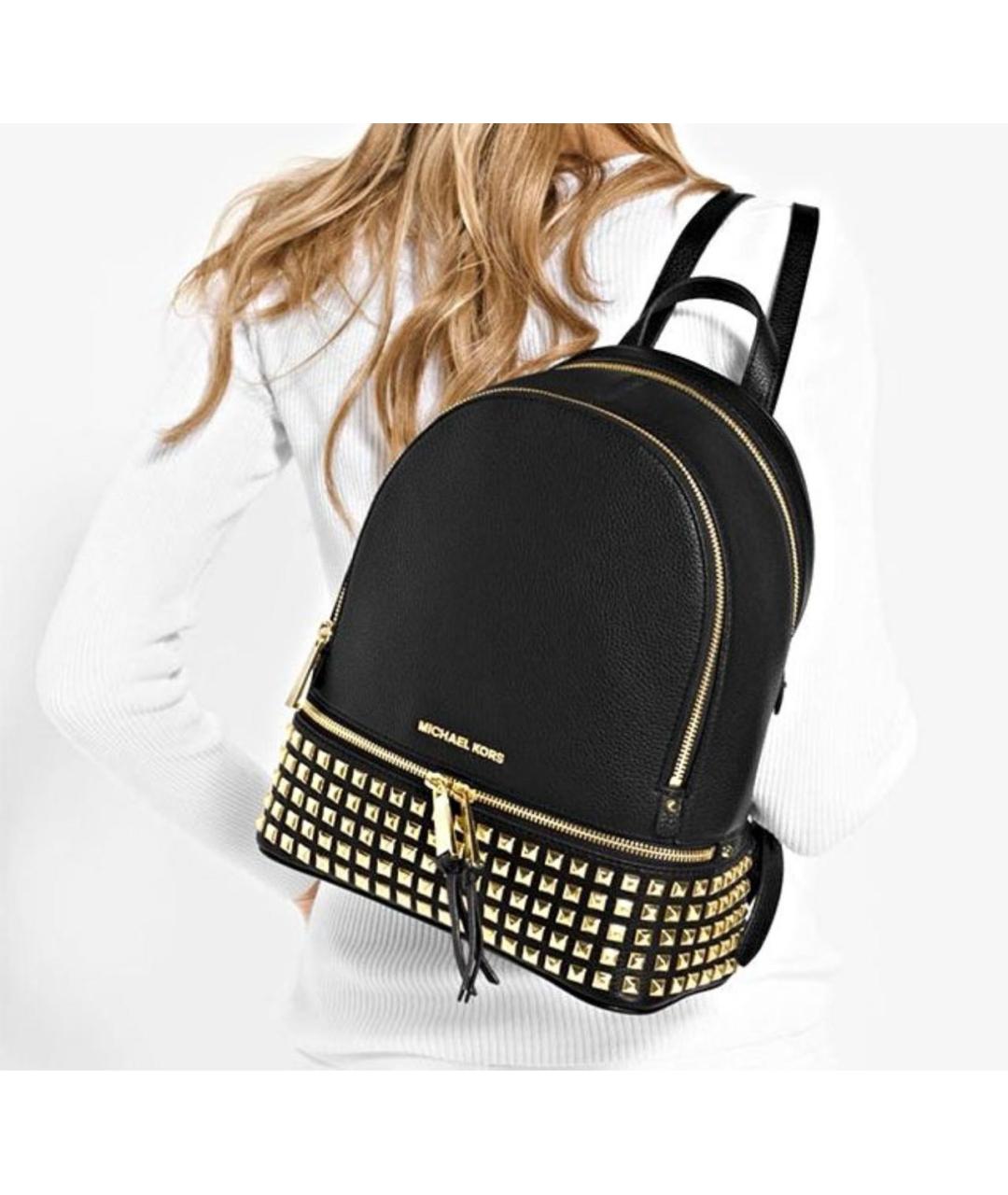MICHAEL MICHAEL KORS Черный кожаный рюкзак, фото 5