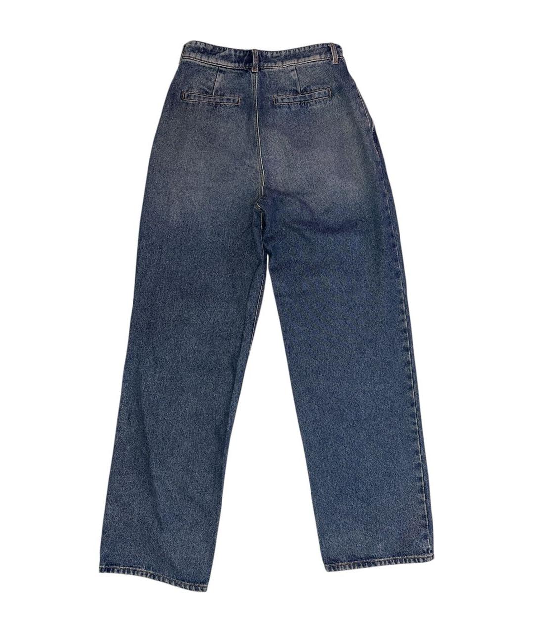 SPORTMAX Темно-синие хлопковые прямые джинсы, фото 3