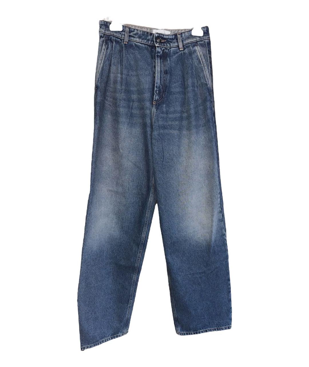 SPORTMAX Темно-синие хлопковые прямые джинсы, фото 2