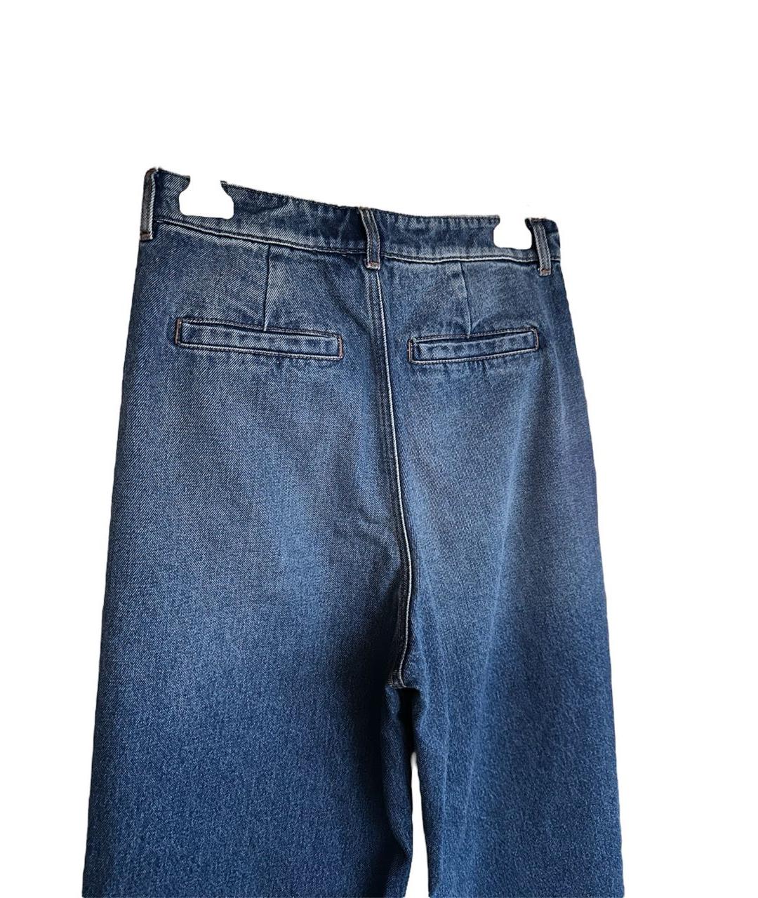 SPORTMAX Темно-синие хлопковые прямые джинсы, фото 4