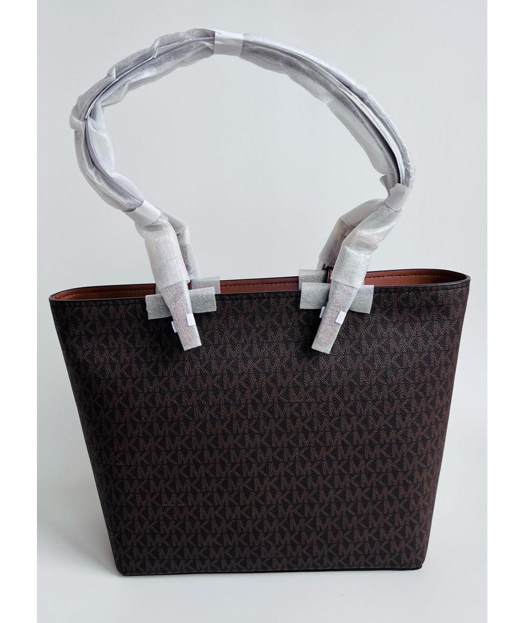 MICHAEL MICHAEL KORS Коричневая кожаная сумка тоут, фото 3