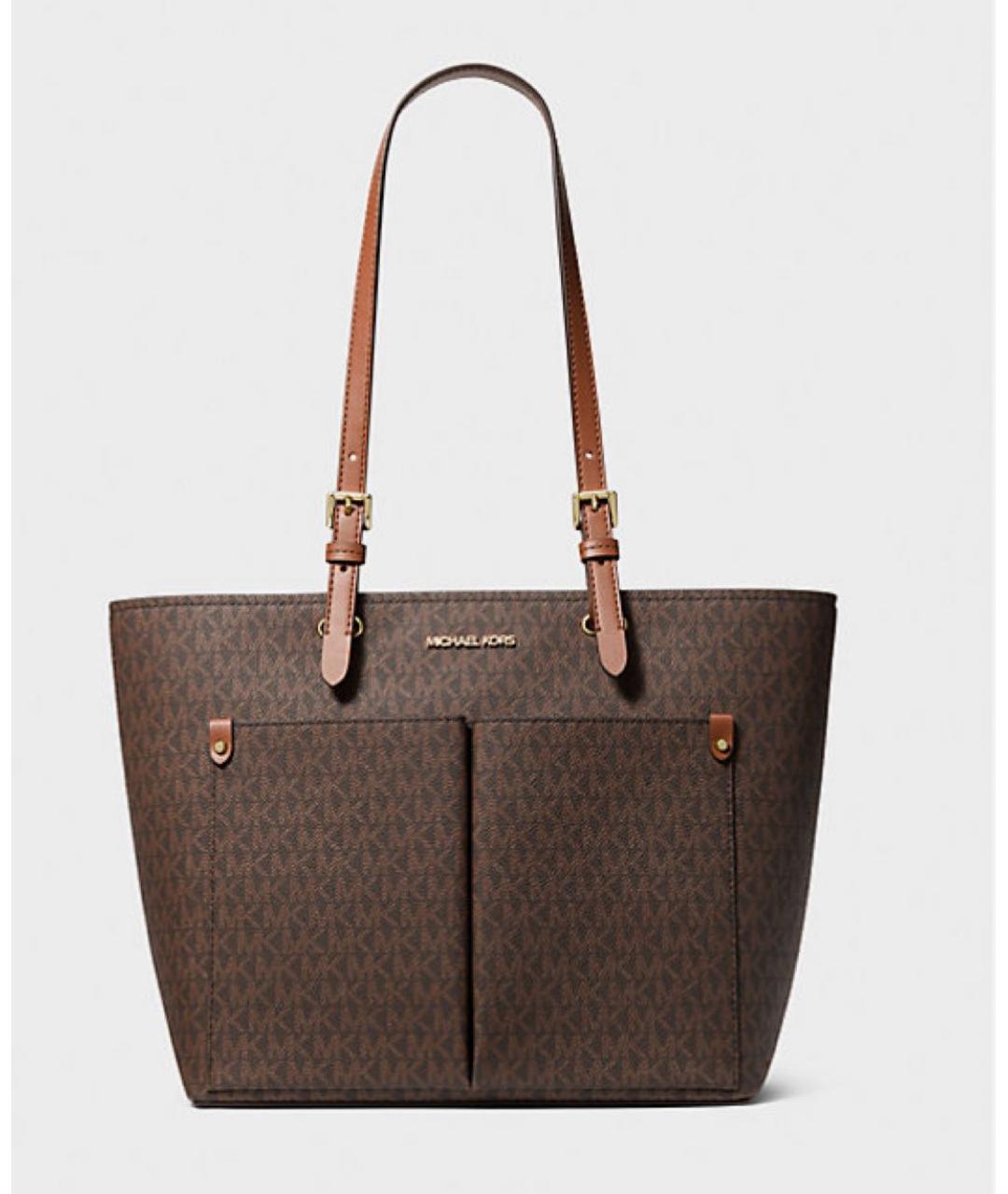 MICHAEL MICHAEL KORS Коричневая кожаная сумка тоут, фото 9