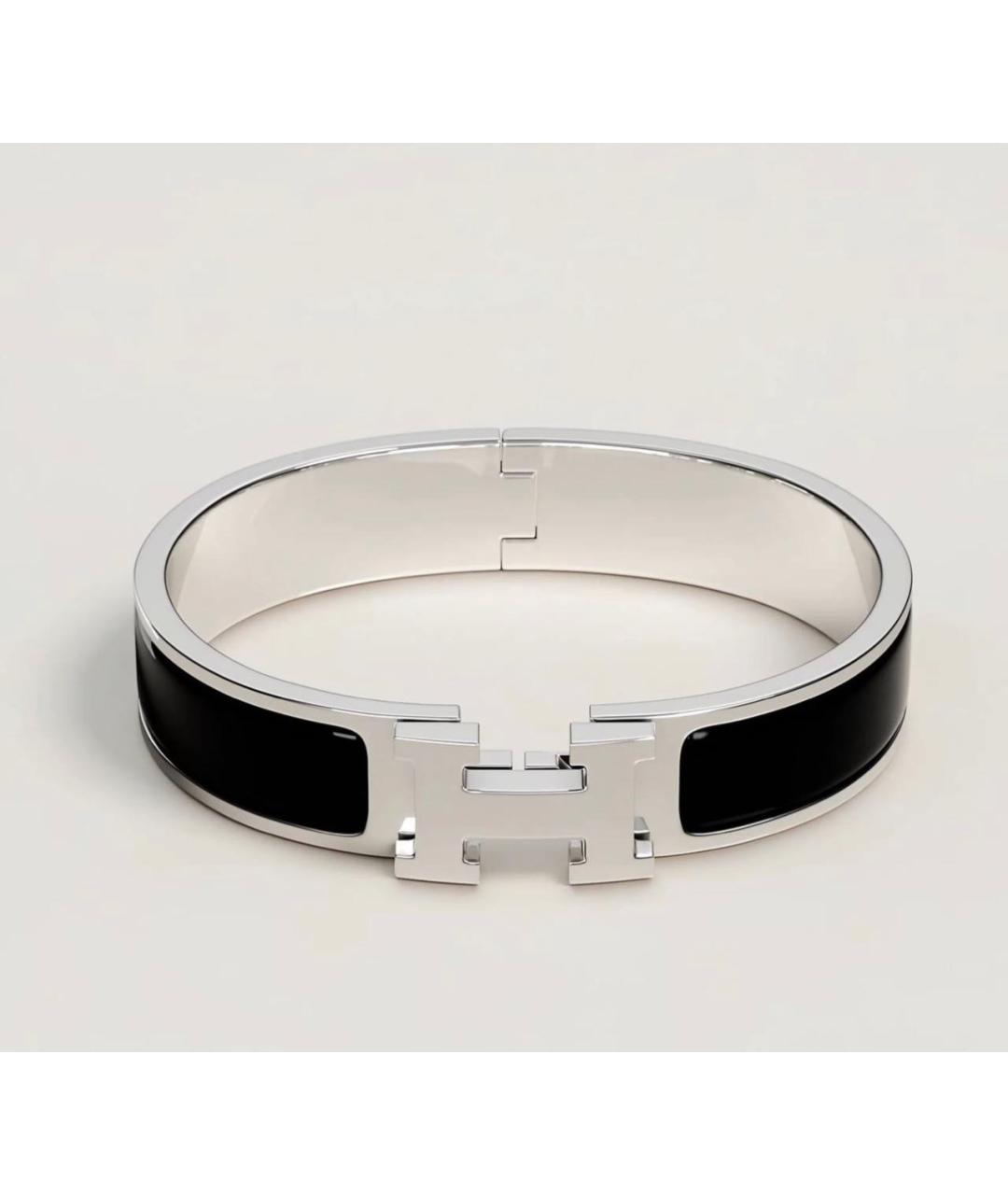 HERMES Черный металлический браслет, фото 4