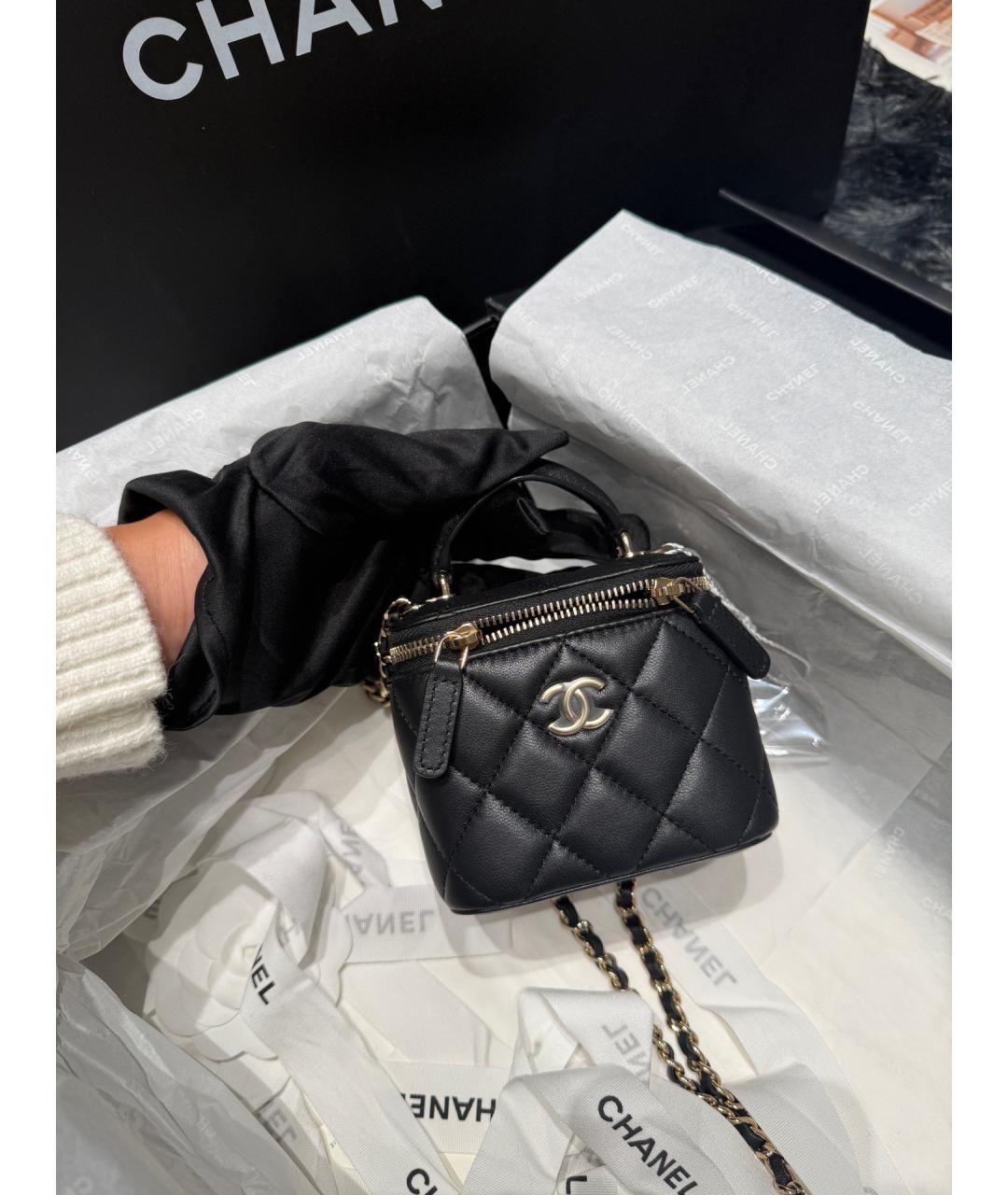 CHANEL Черная кожаная сумка через плечо, фото 8