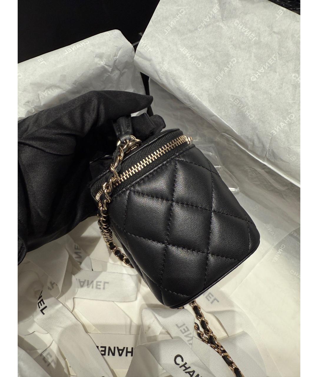 CHANEL Черная кожаная сумка через плечо, фото 4