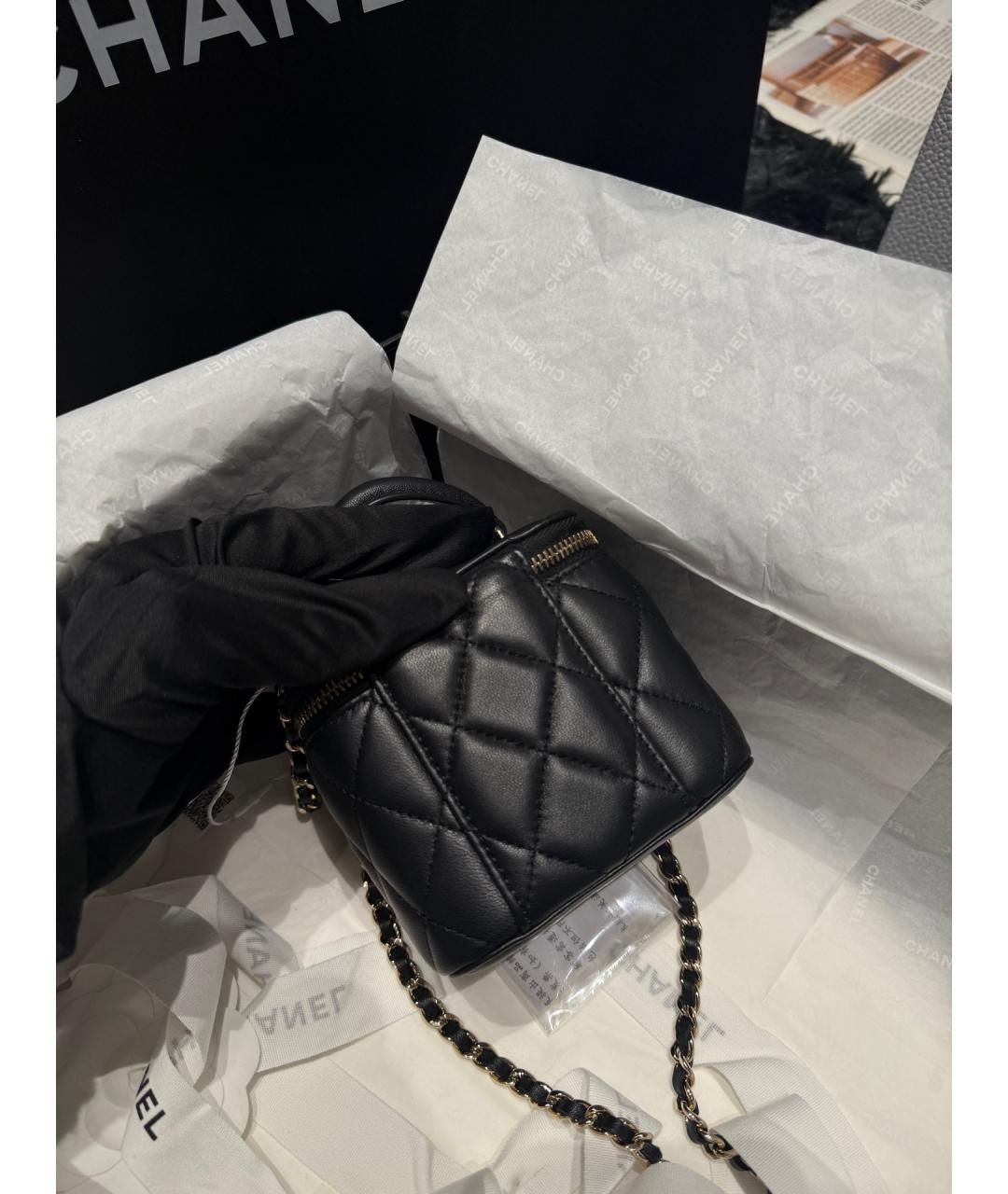 CHANEL Черная кожаная сумка через плечо, фото 5