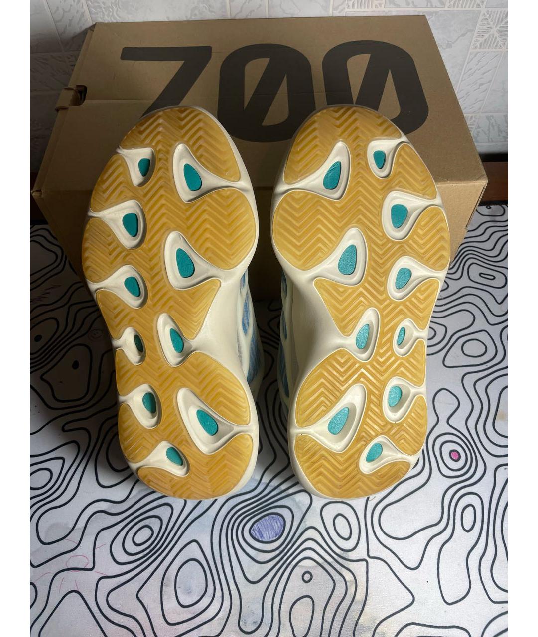 ADIDAS YEEZY Синие текстильные кроссовки, фото 7