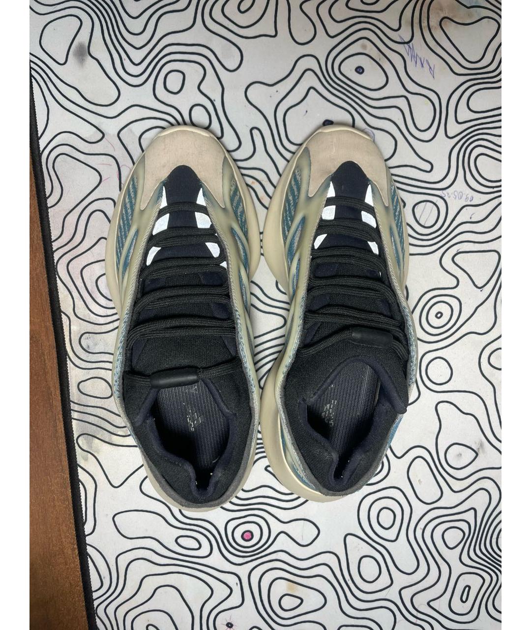 ADIDAS YEEZY Синие текстильные кроссовки, фото 3