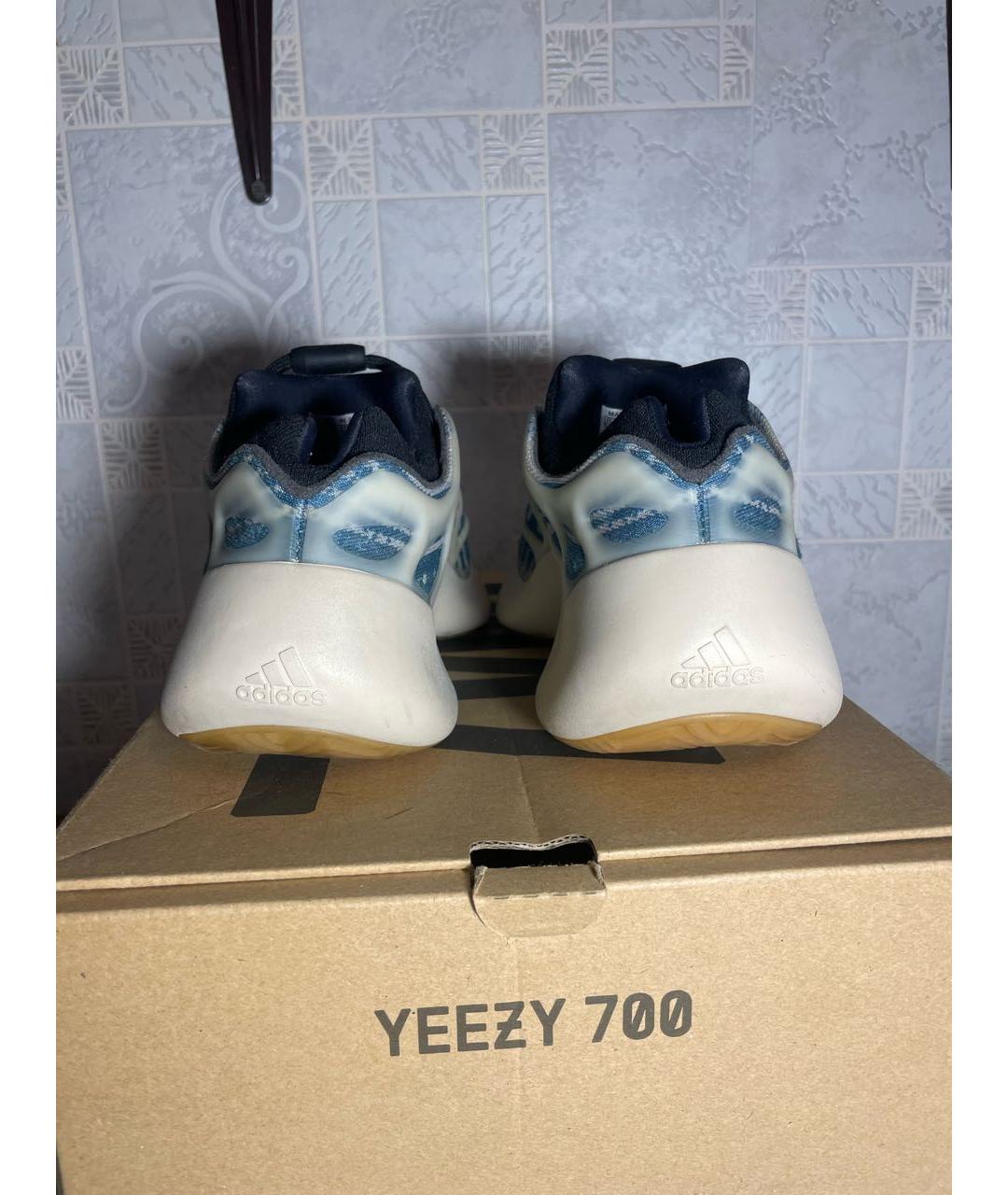 ADIDAS YEEZY Синие текстильные кроссовки, фото 4