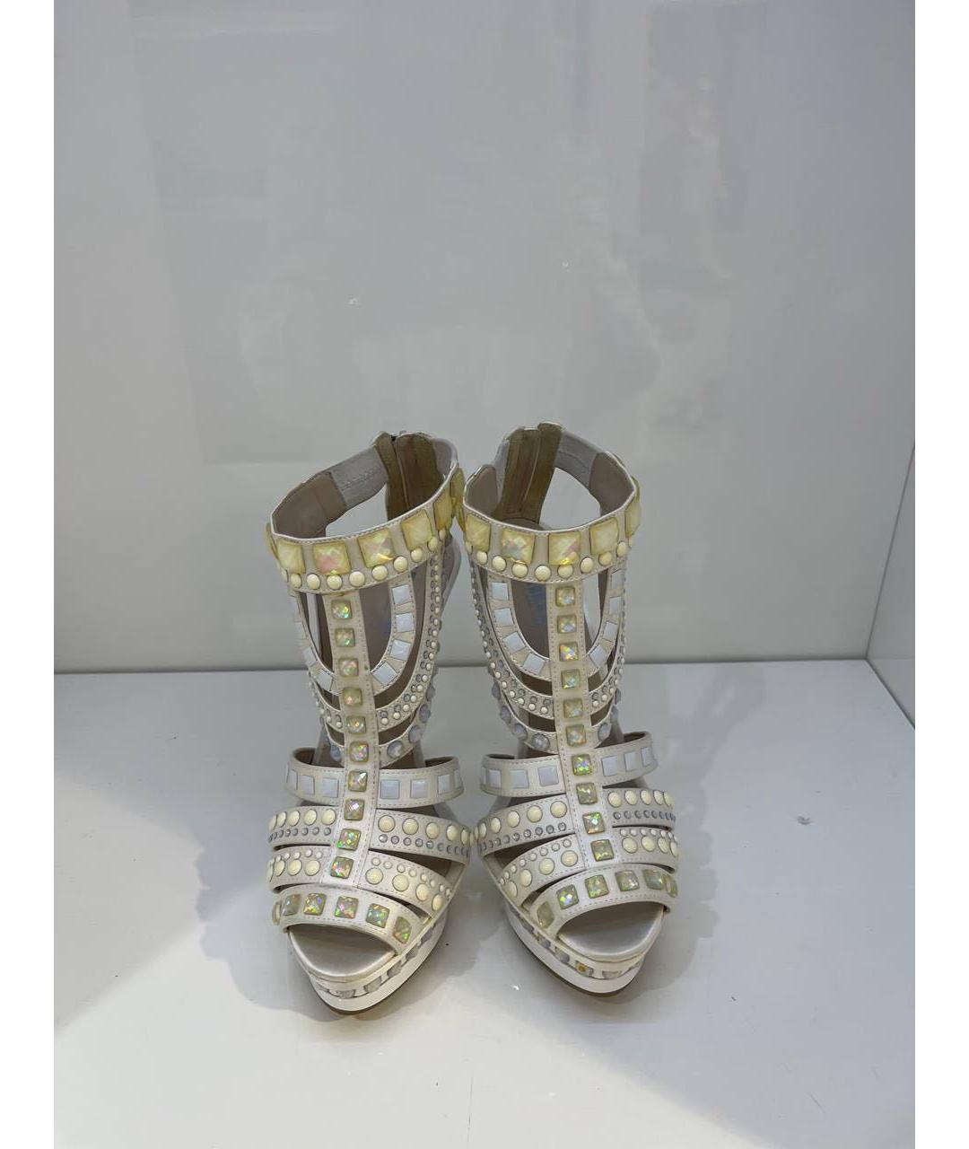 LE SILLA Бежевые кожаные босоножки, фото 2