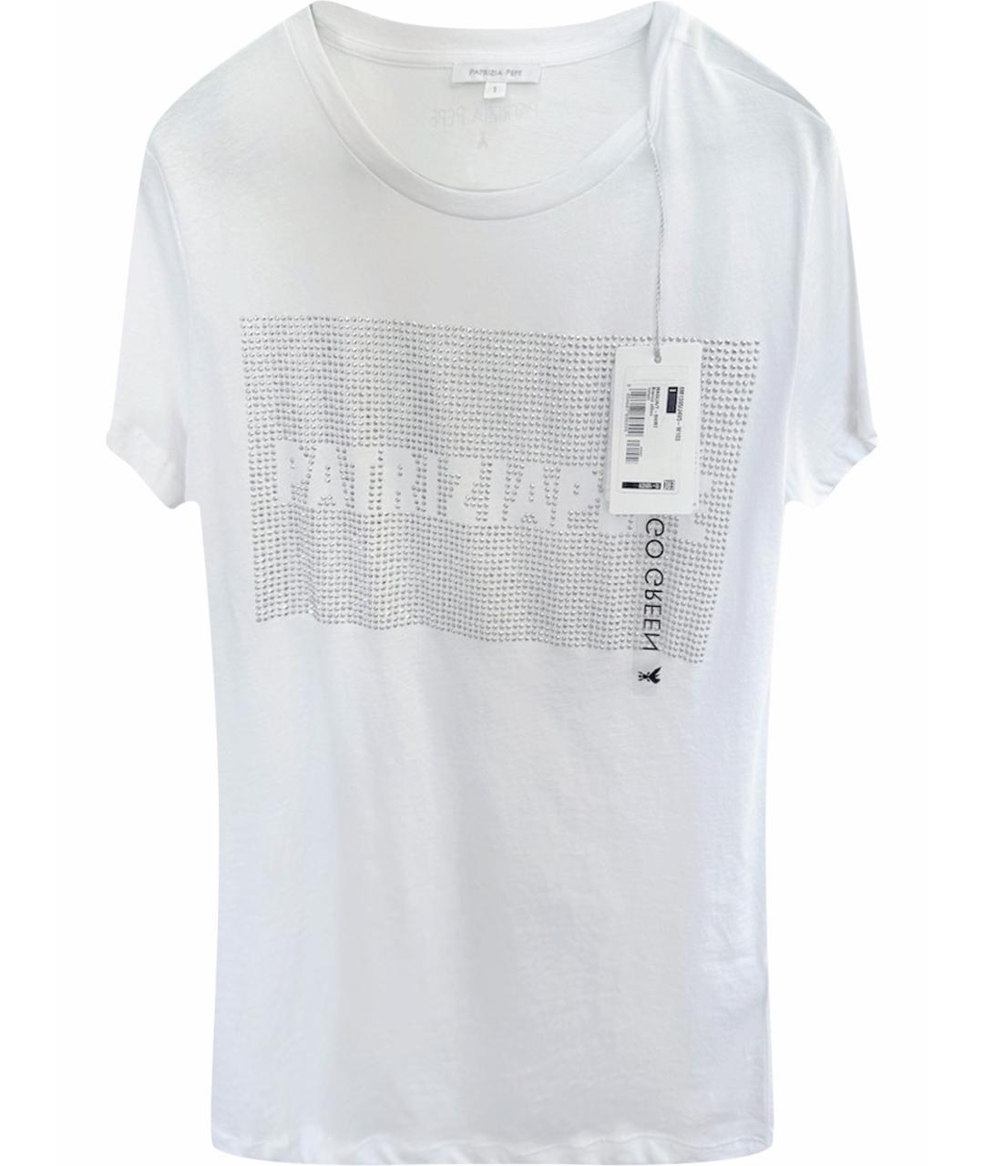 PATRIZIA PEPE Белая хлопковая футболка, фото 1
