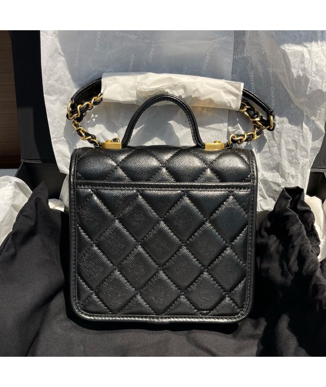 CHANEL Черная кожаная сумка через плечо, фото 2