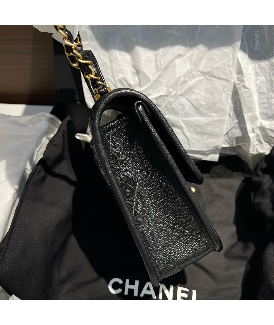 CHANEL Черная кожаная сумка через плечо, фото 3