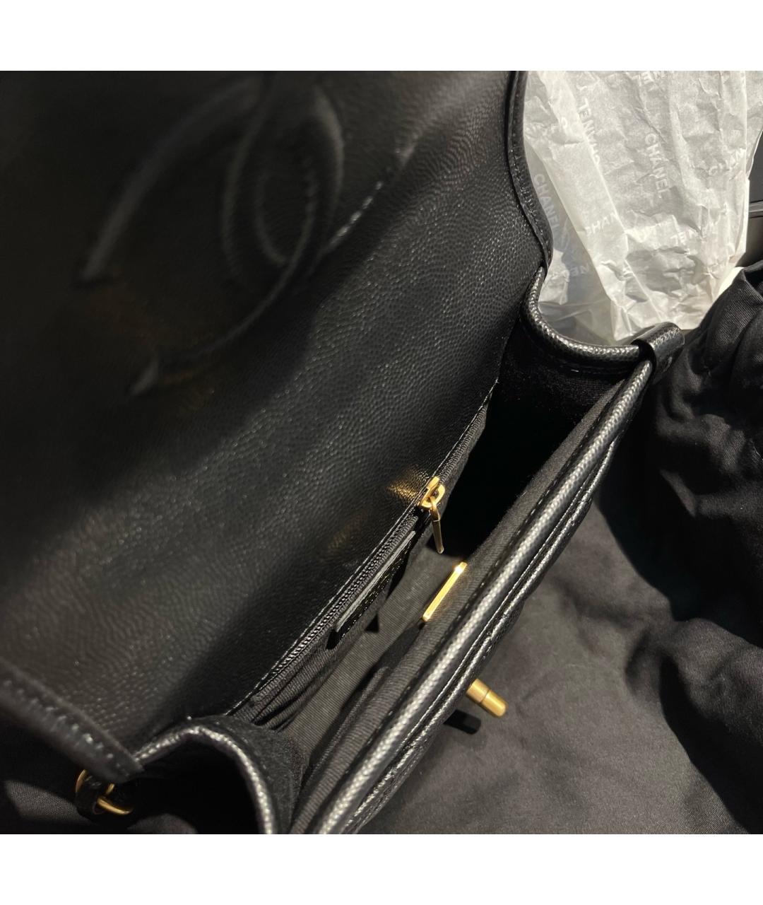 CHANEL Черная кожаная сумка через плечо, фото 6