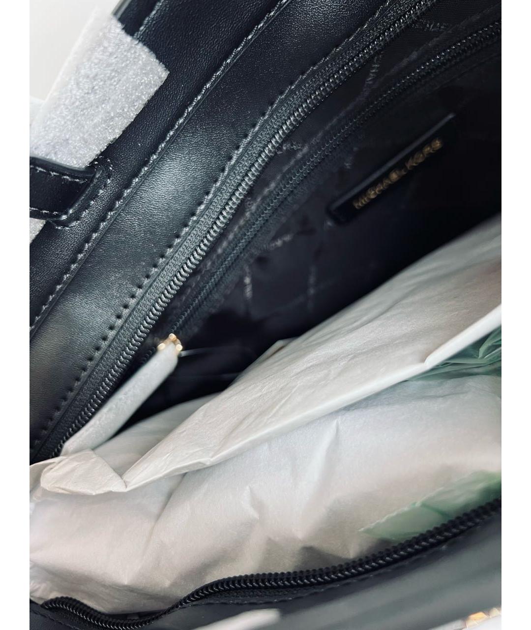 MICHAEL MICHAEL KORS Черная кожаная сумка тоут, фото 7