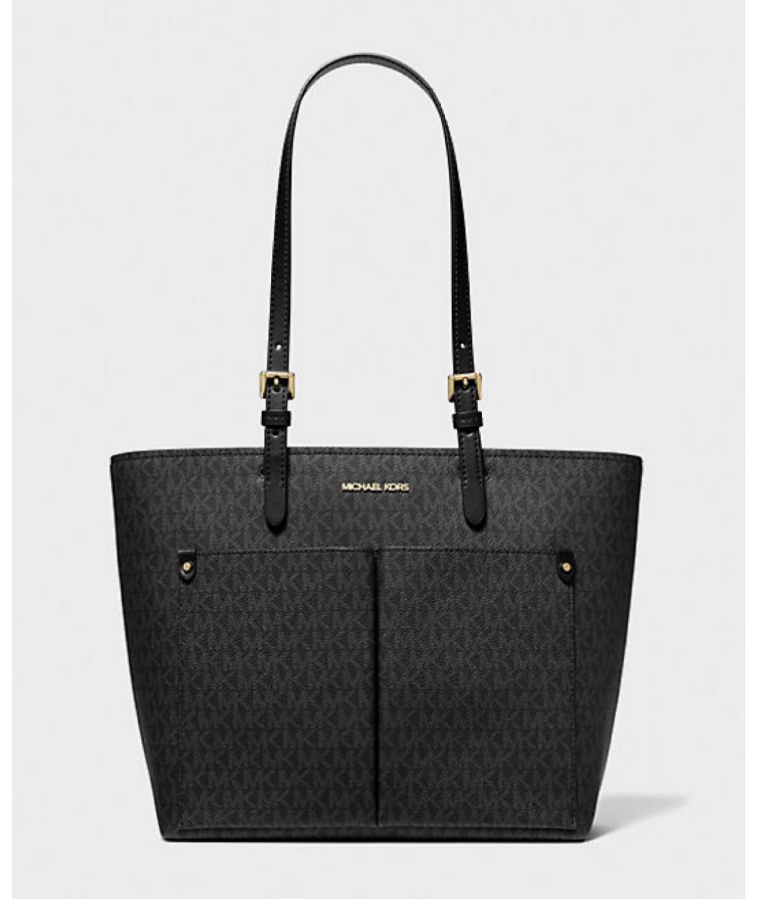 MICHAEL MICHAEL KORS Черная кожаная сумка тоут, фото 9