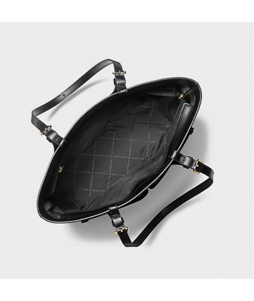 MICHAEL MICHAEL KORS Черная кожаная сумка тоут, фото 4