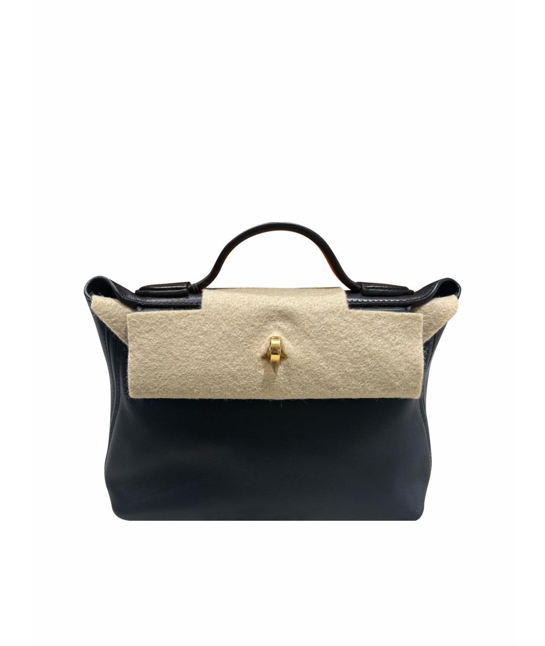 HERMES Черная кожаная сумка тоут, фото 1