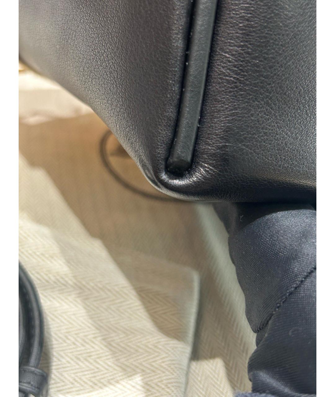 HERMES Черная кожаная сумка тоут, фото 8