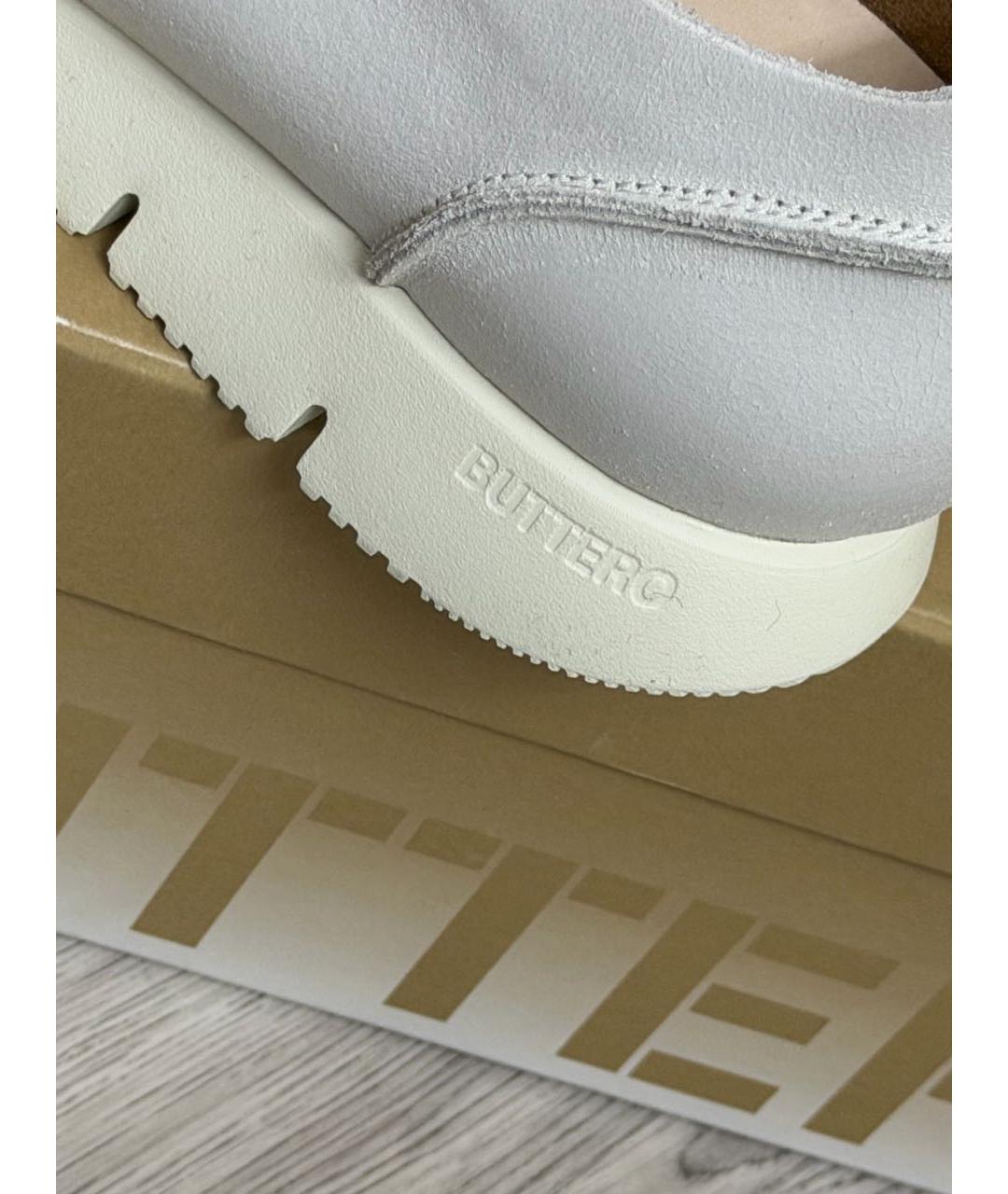 BUTTERO Белые кожаные низкие кроссовки / кеды, фото 7
