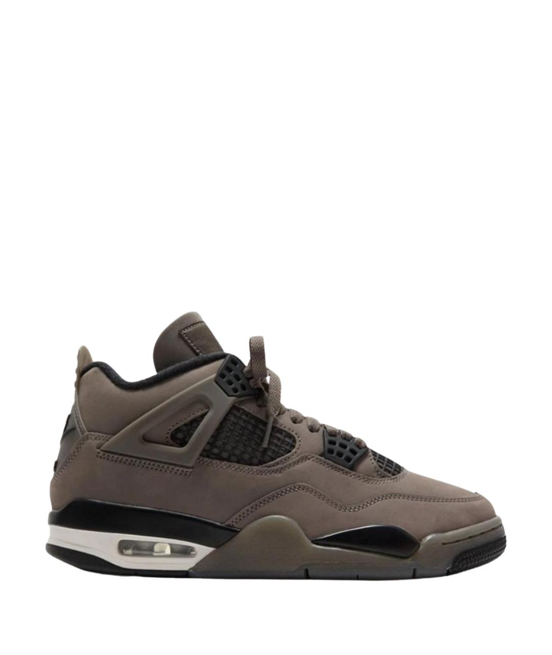 JORDAN Коричневые нубуковые высокие кроссовки / кеды, фото 1