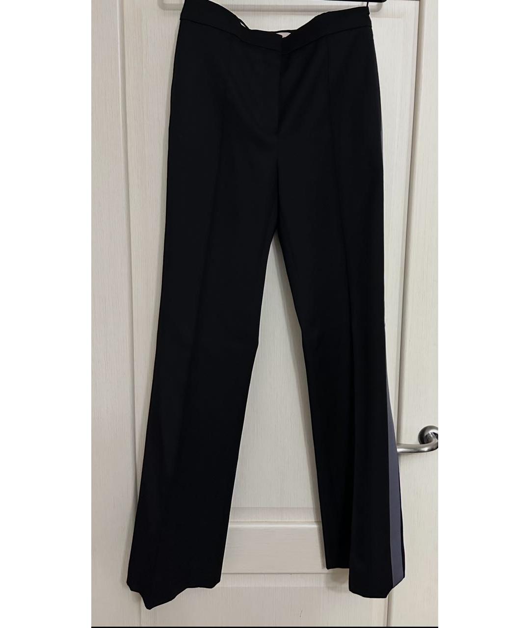 NINA RICCI Черные шерстяные прямые брюки, фото 2