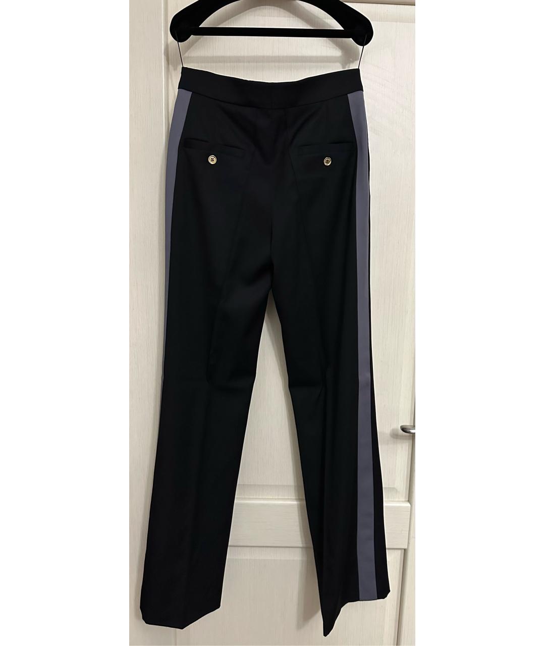 NINA RICCI Черные шерстяные прямые брюки, фото 3