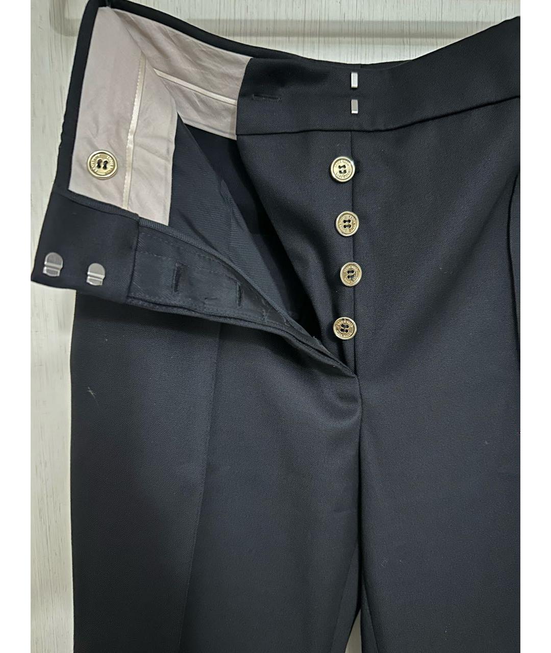 NINA RICCI Черные шерстяные прямые брюки, фото 4