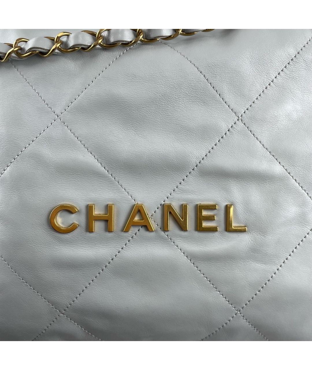 CHANEL Белая кожаная сумка через плечо, фото 7
