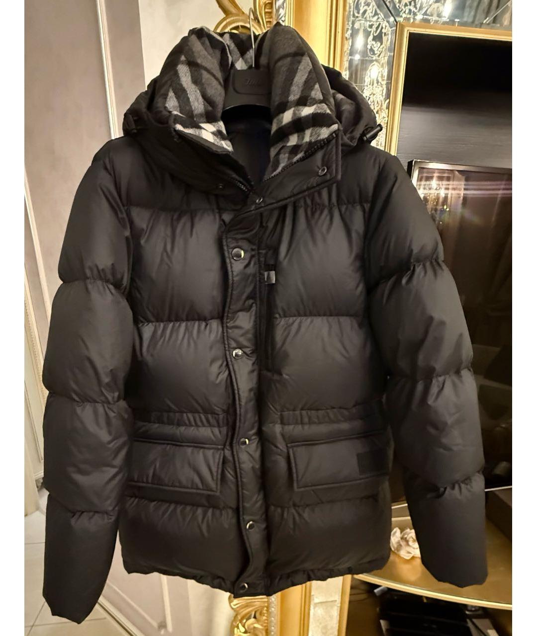 BURBERRY Черный полиэстеровый пуховик, фото 2