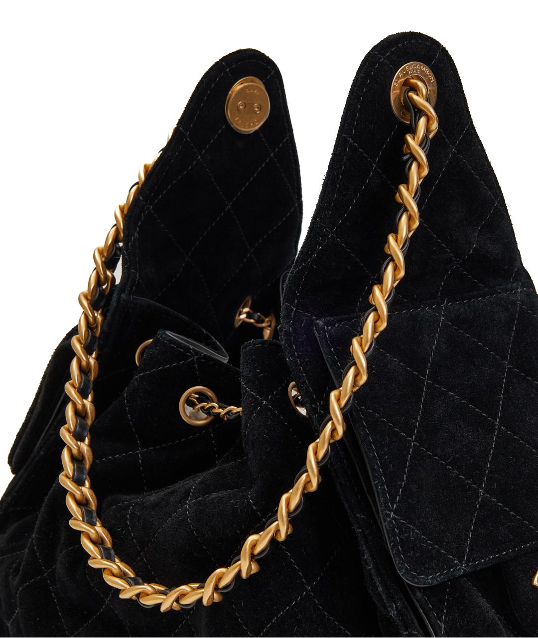 CHANEL Черная замшевая сумка через плечо, фото 4