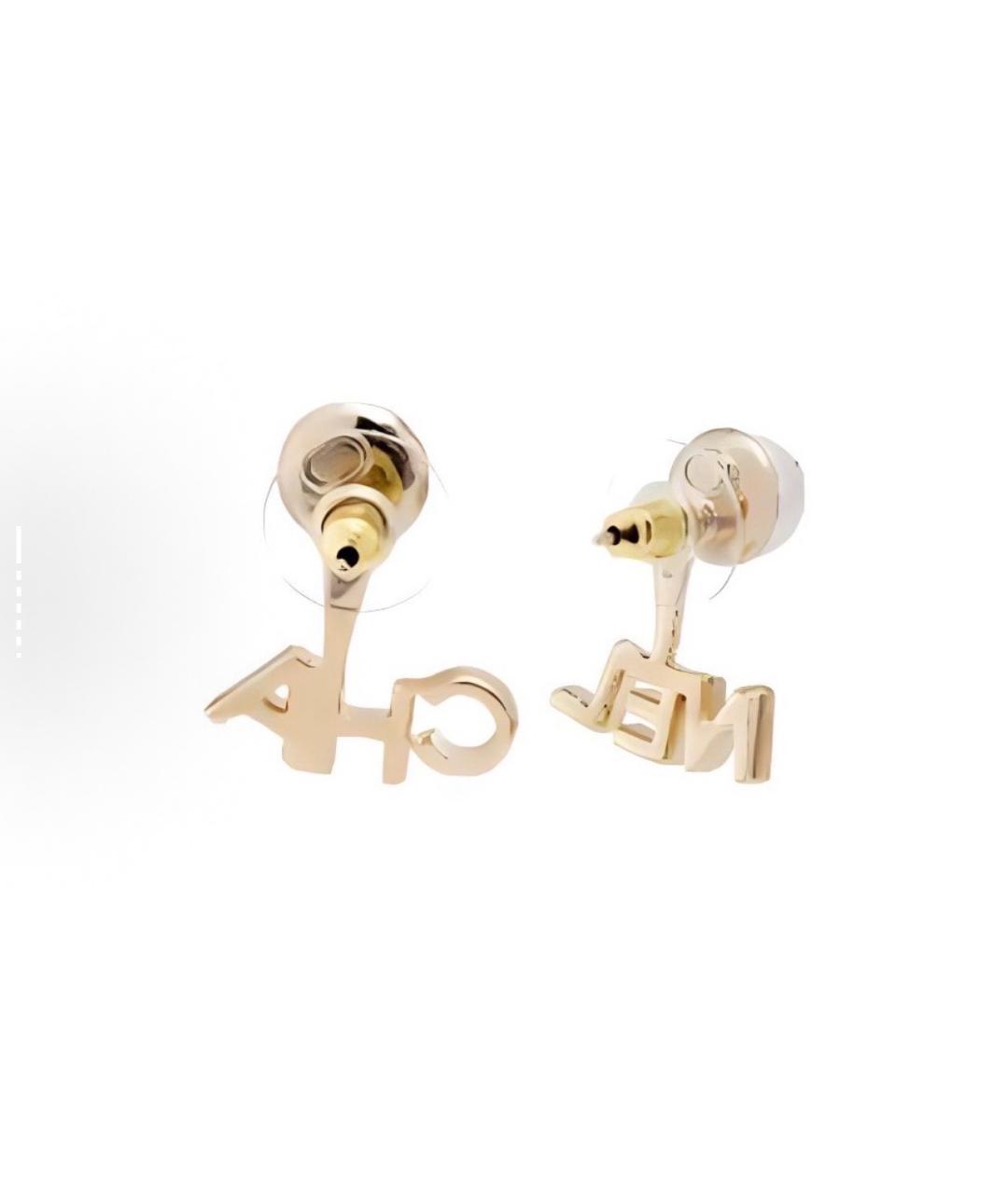 CHANEL Золотые металлические серьги, фото 4