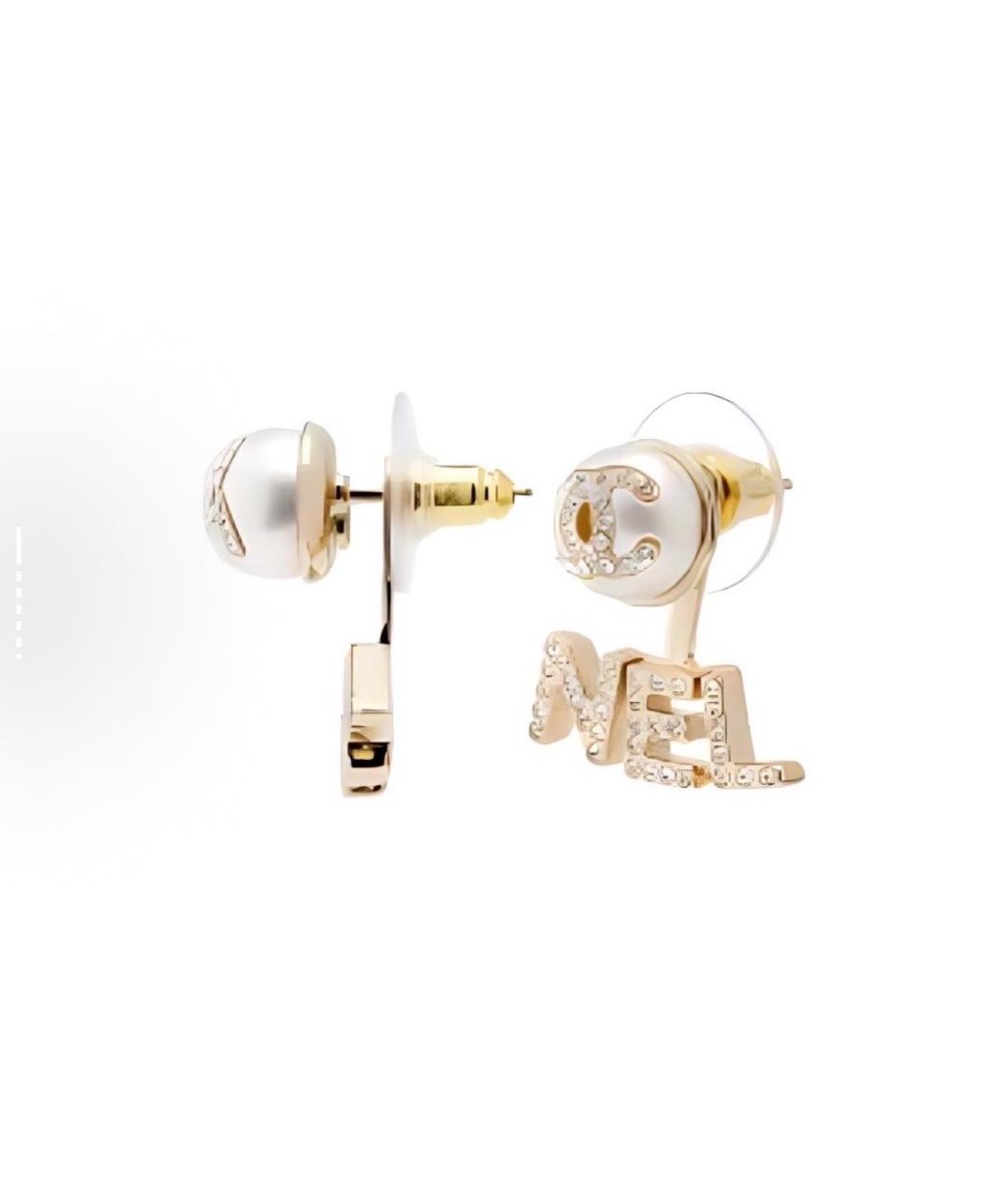 CHANEL Золотые металлические серьги, фото 5