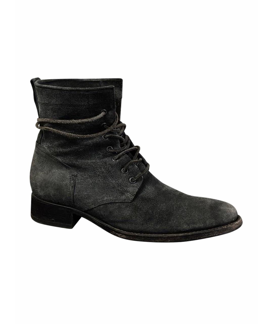 BUTTERO Черные кожаные высокие ботинки, фото 1