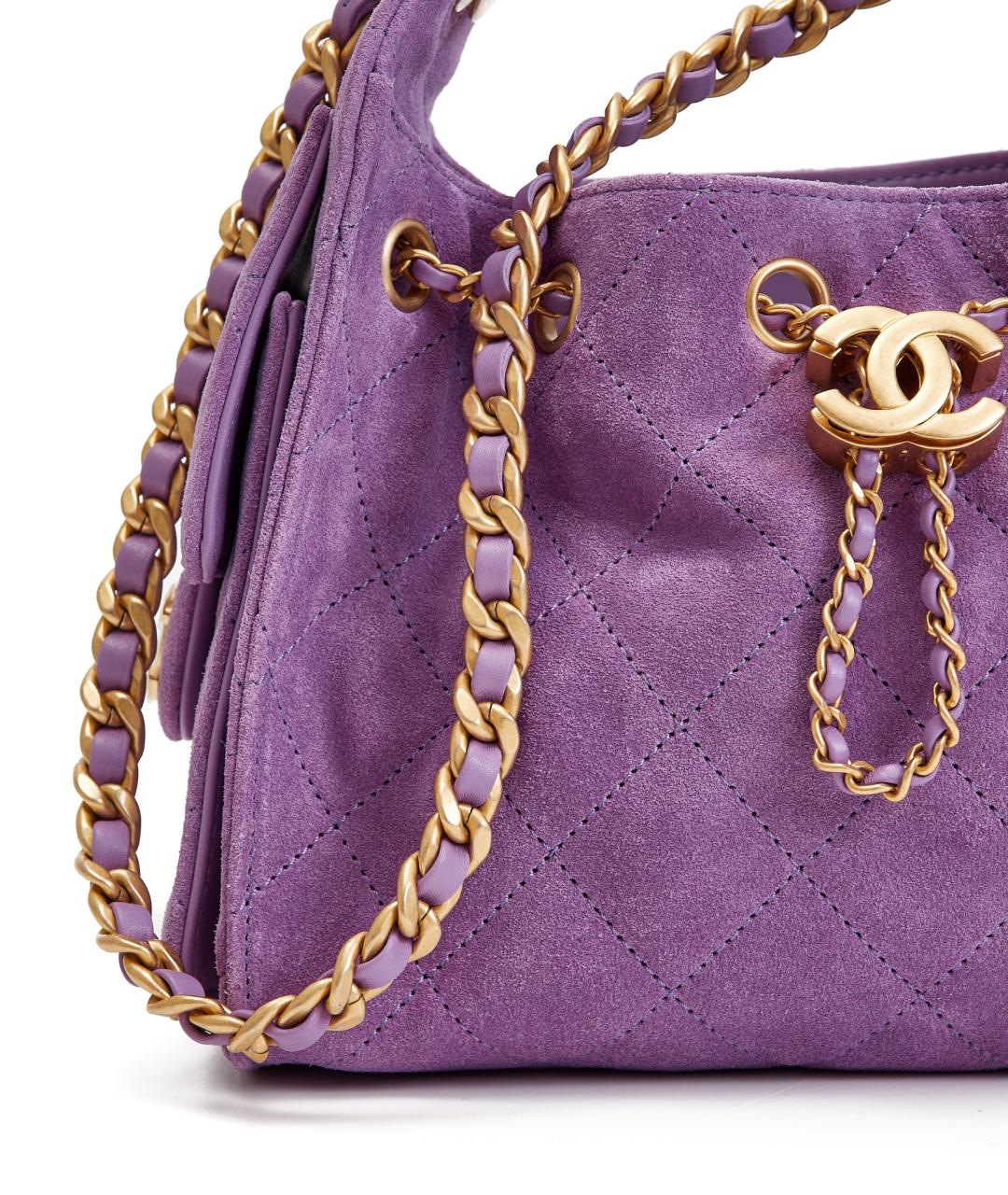 CHANEL Фиолетовая замшевая сумка через плечо, фото 6