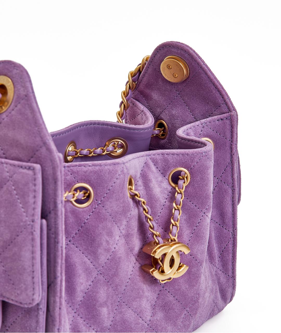 CHANEL Фиолетовая замшевая сумка через плечо, фото 3