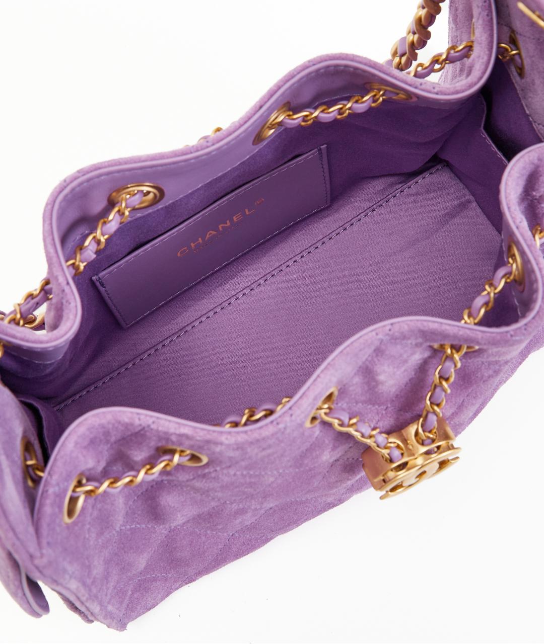 CHANEL Фиолетовая замшевая сумка через плечо, фото 4