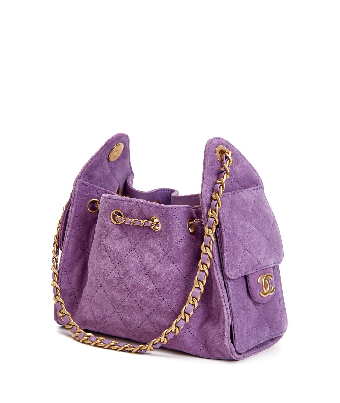 CHANEL Фиолетовая замшевая сумка через плечо, фото 5