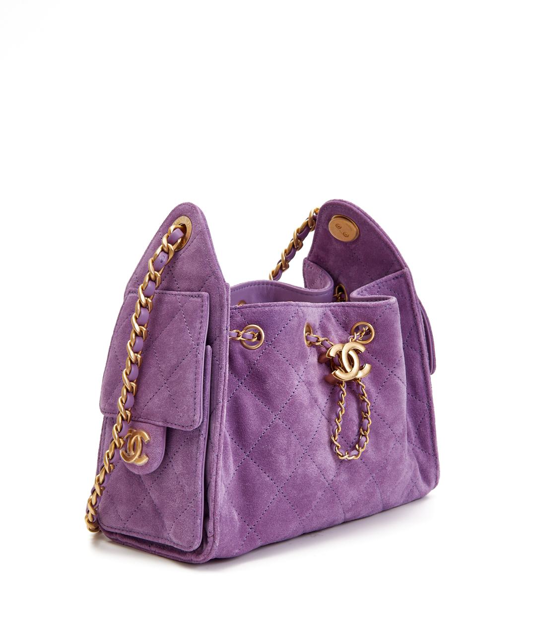 CHANEL Фиолетовая замшевая сумка через плечо, фото 2