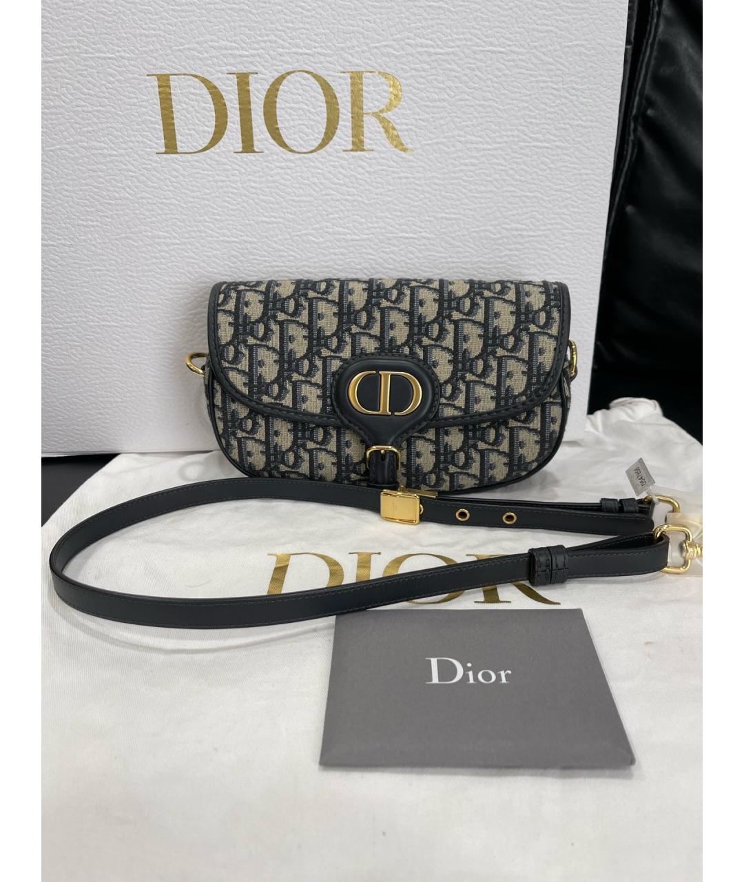 CHRISTIAN DIOR Черная жаккардовая сумка через плечо, фото 9