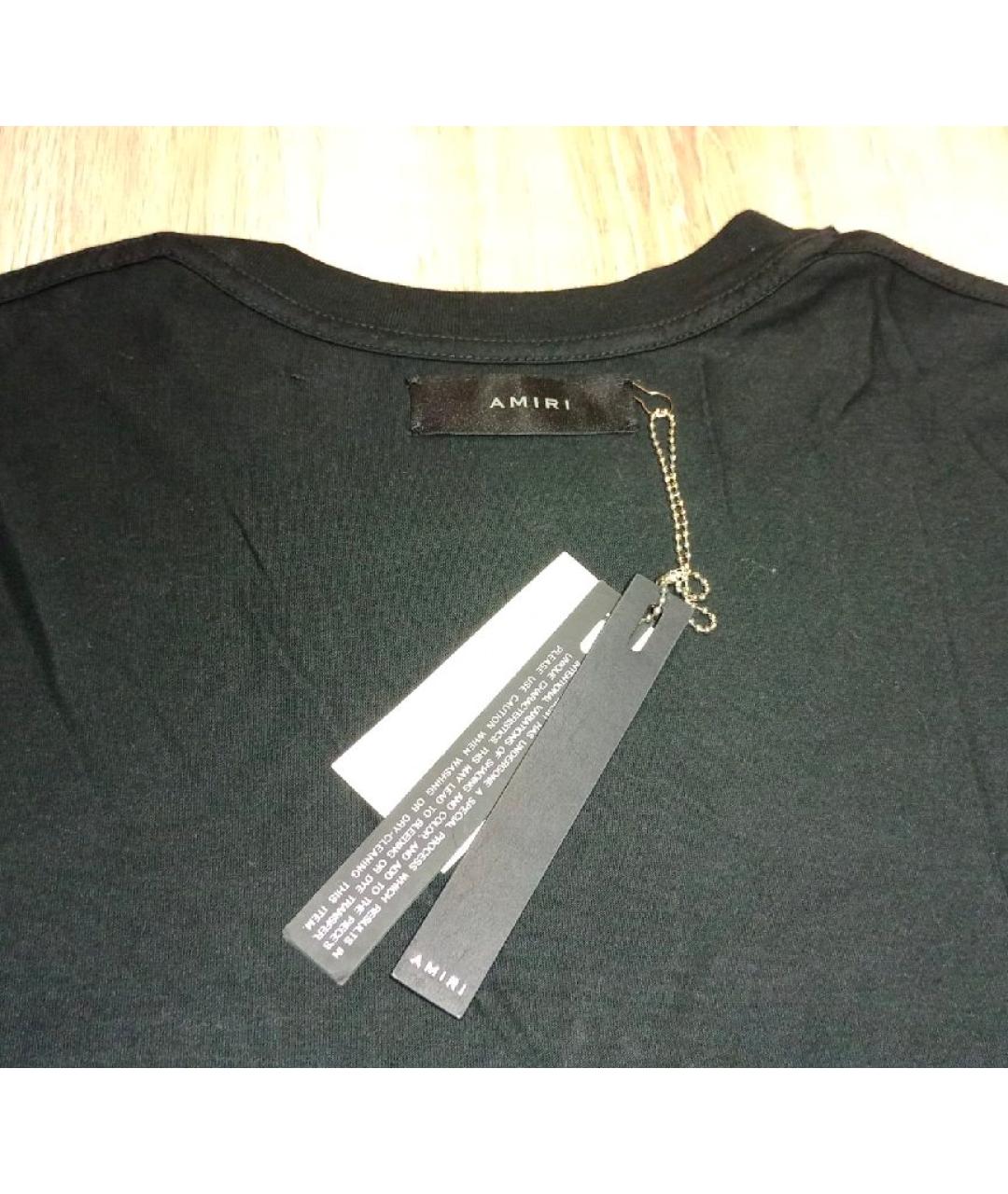 AMIRI Черная хлопковая футболка, фото 3