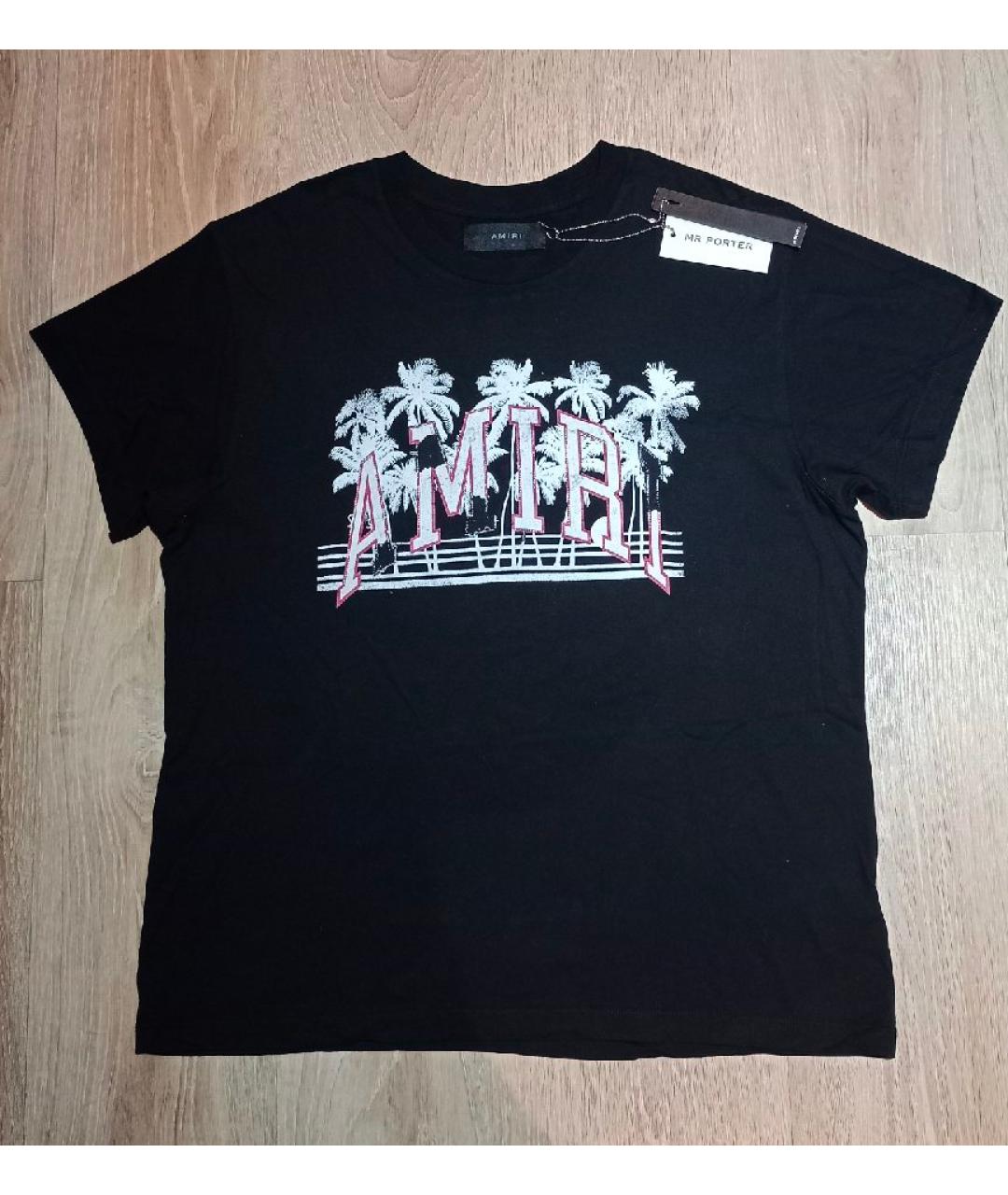 AMIRI Черная хлопковая футболка, фото 8