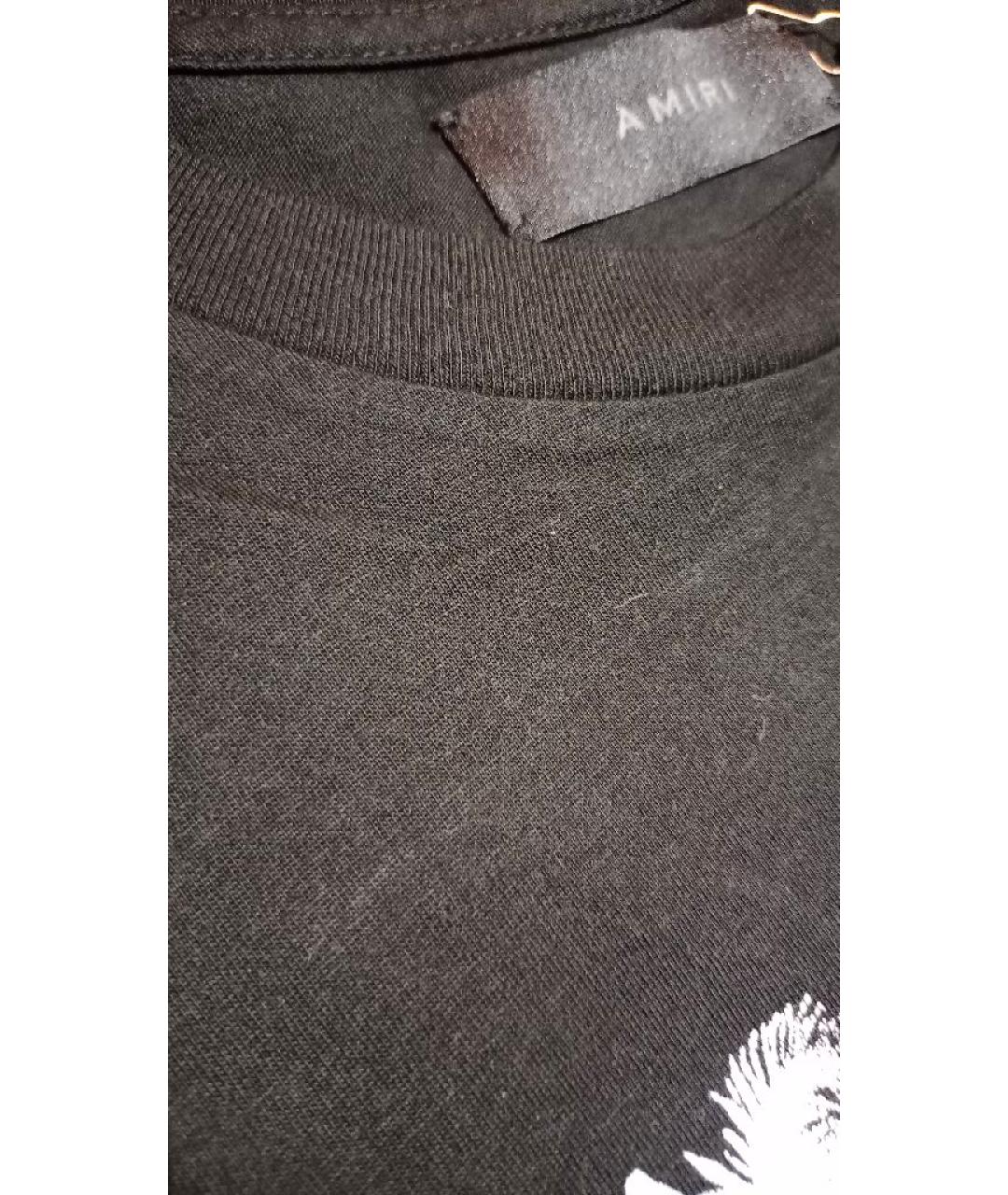 AMIRI Черная хлопковая футболка, фото 4
