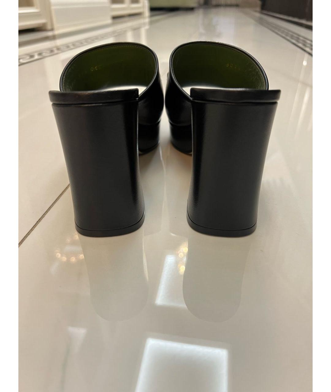 GUCCI Черные кожаные мюли, фото 7